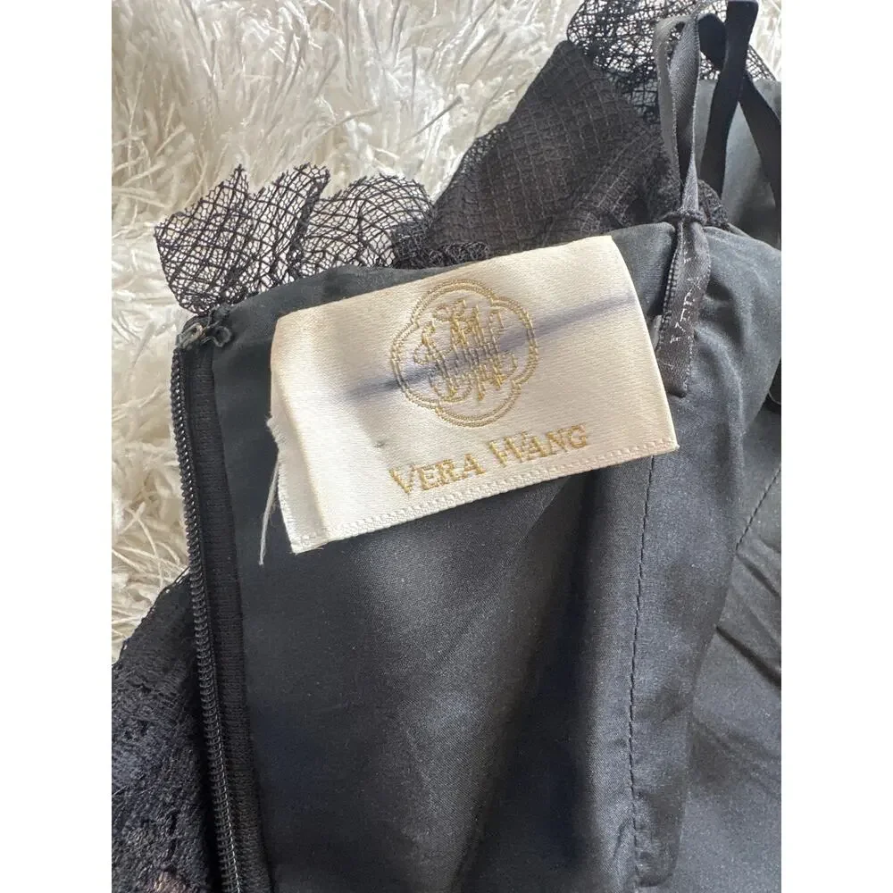 Vintage White by Vera Wang Black lace Strapless Dress Formal, Cocktail - Picture 6 of 9